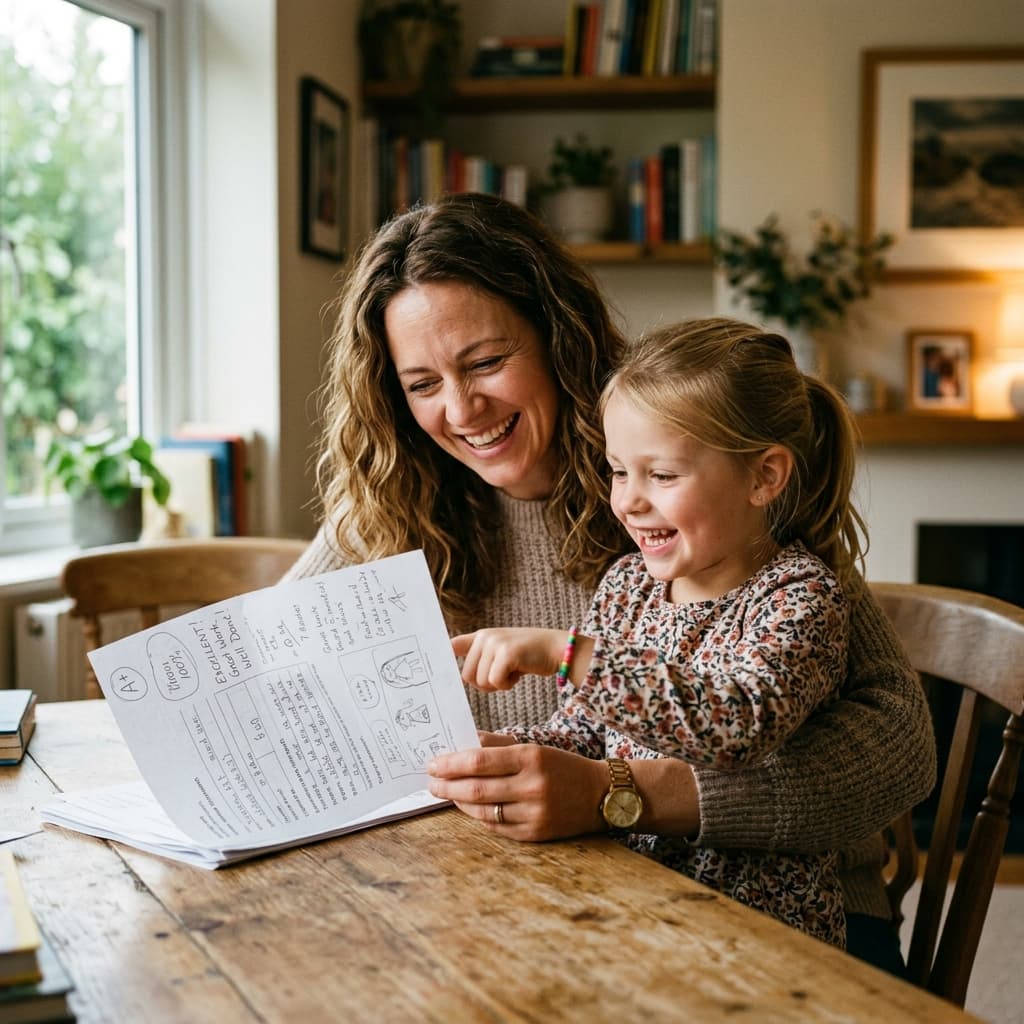 Parent and Child celebrating conceptual clarity